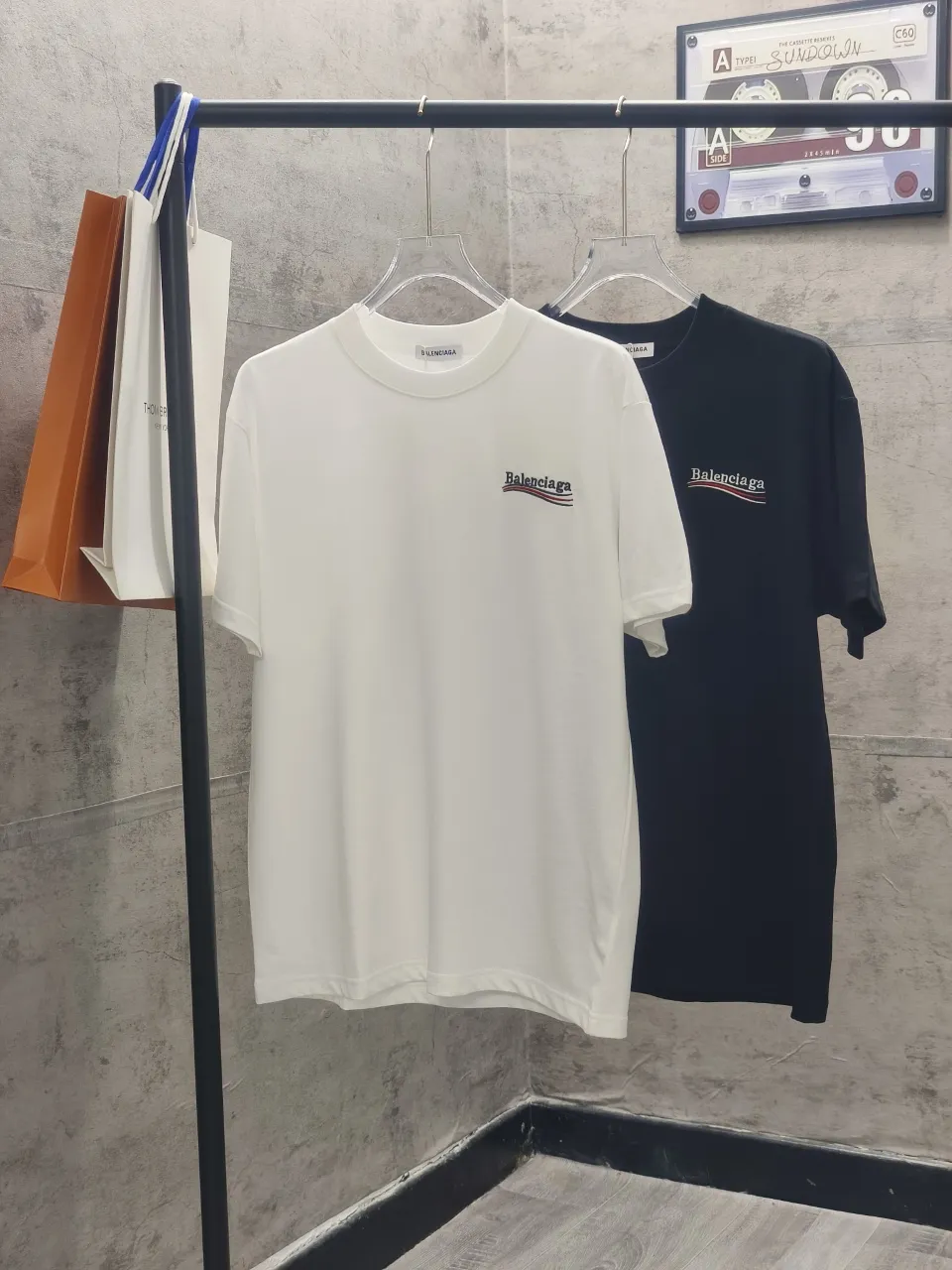 P80🌈🌈 BAL* New Arrivallogo T 280 32 Breathable 320g 1.1 ， Os Same Style Versatile Size: S M L XL XXL ：White Black